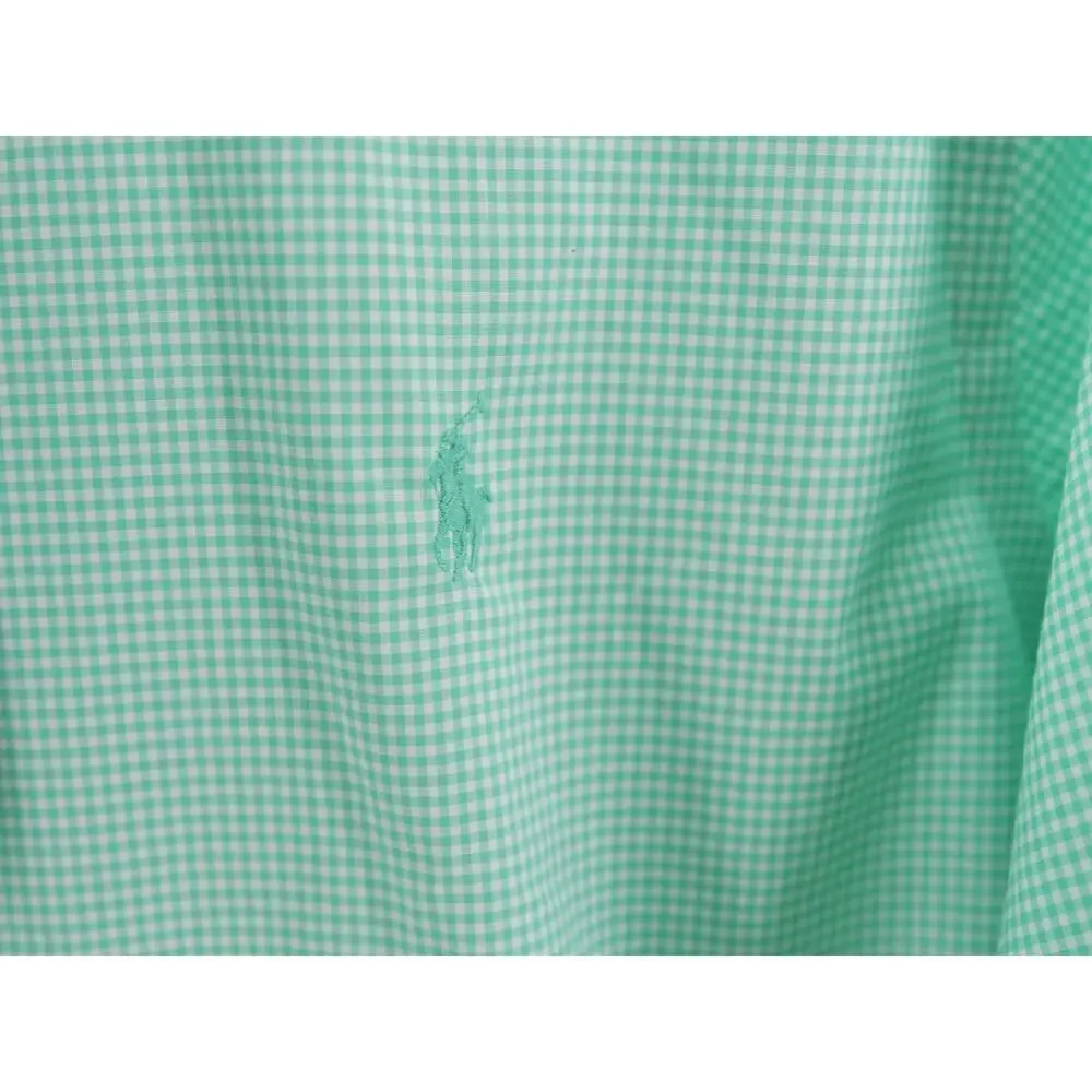 Polo Ralph Lauren NWT Men's 17 Green White Gingham Check Button Up Shirt Custom